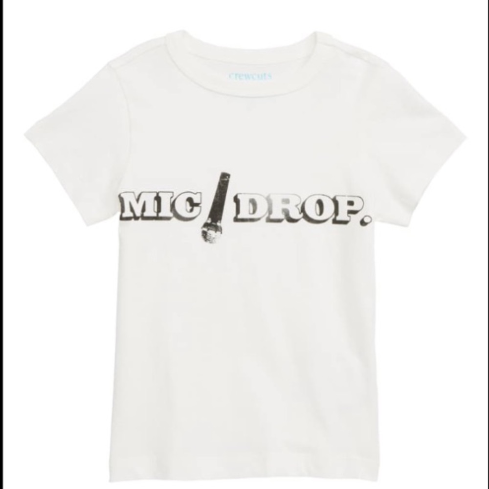NWT CREWCUTS mic Drop T Shirt